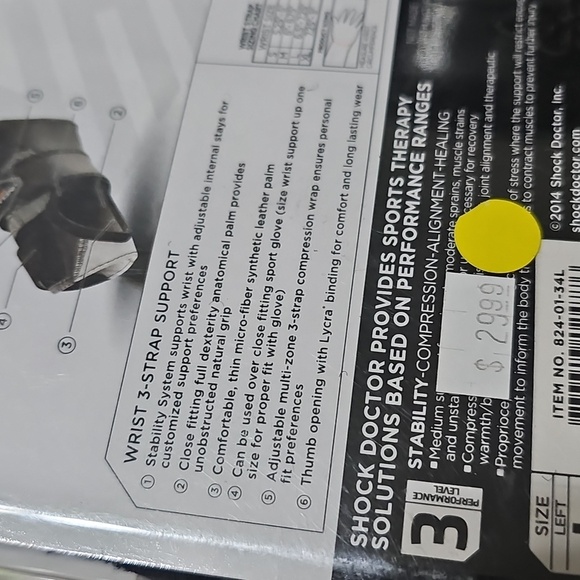 Shock Doctor Left Wrist 3 Strap Support Large New - Picture 3 of 3